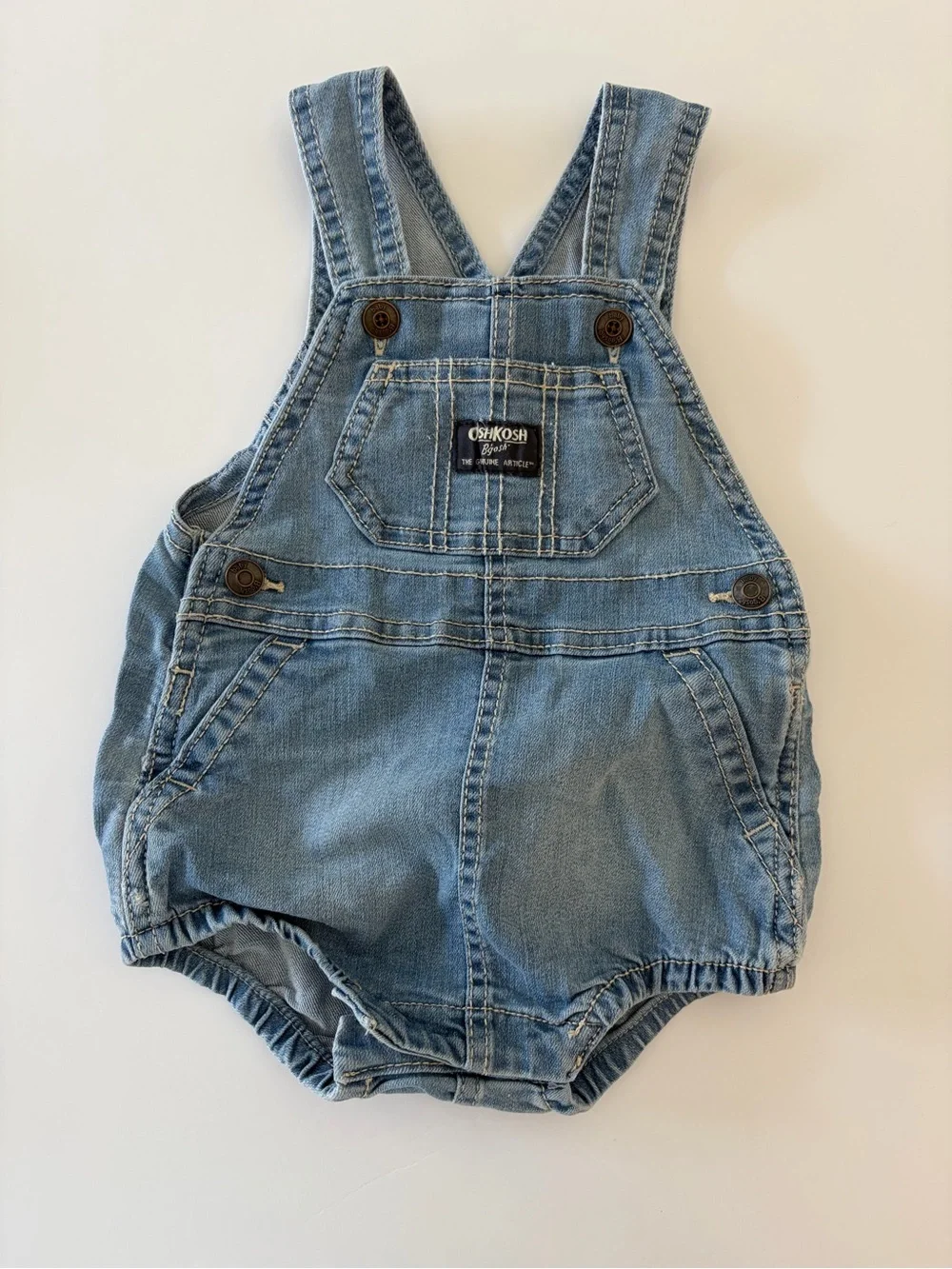 Oshkosh Baby Denim Overall Bubble Romper Size  6 Months